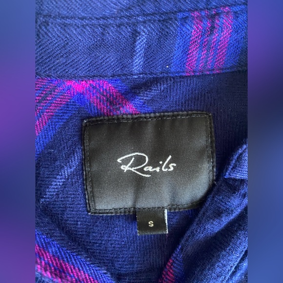 Rails Hunter Plaid Ultraviolet Button-Down LongSleeve SM - Picture 3 of 9